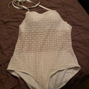 White crochet swimsuit
